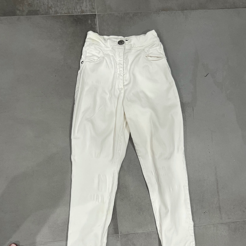 BALMAIN white jeans